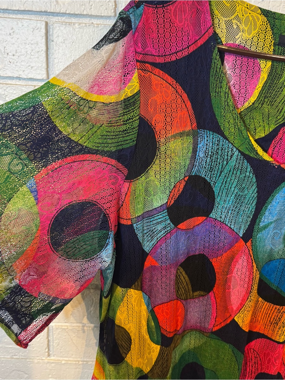 Calessa Bold Colorful Midi Dress V Neck Ruffle Hem Women Plus Size 3X - Picture 2 of 11
